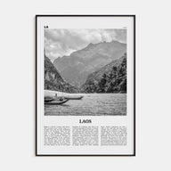 Laos Travel B&W No 1 Poster