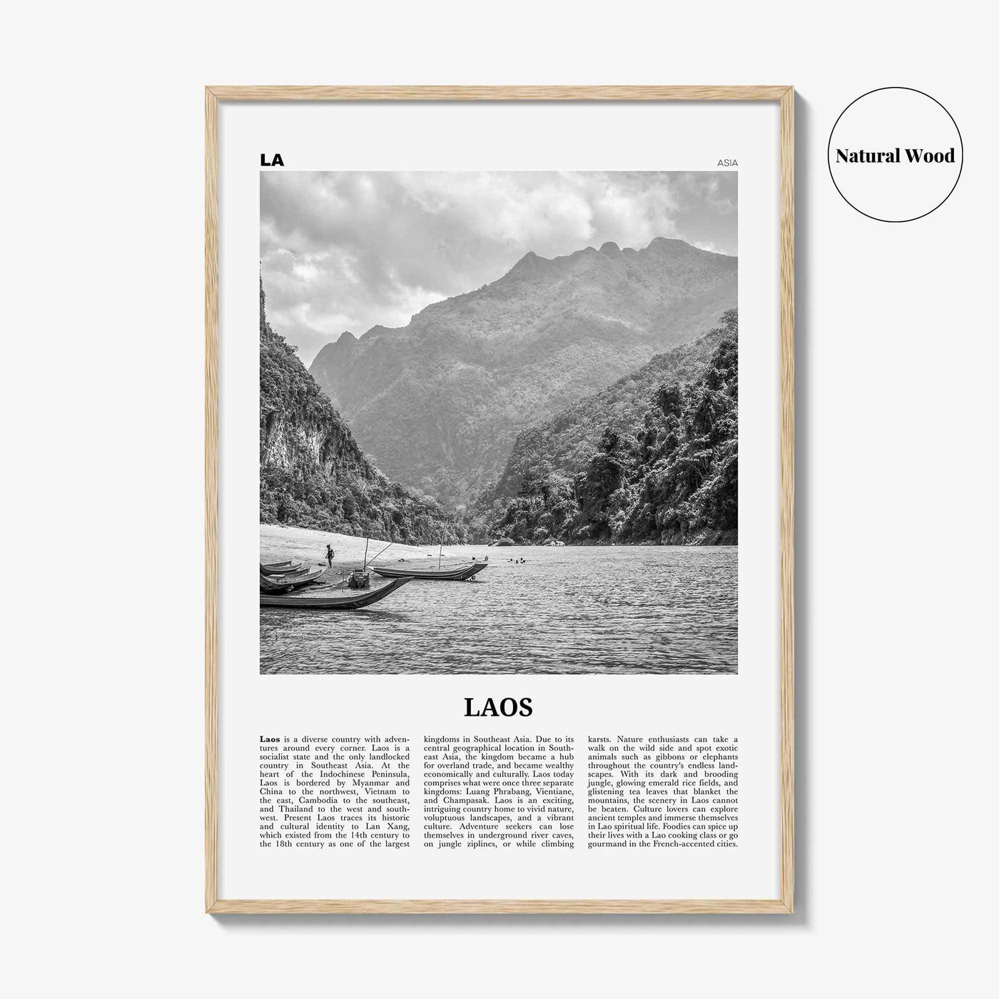 Laos Print Black and White No 1, Laos Wall Art, Laos Poster, Laos Photo, Laos Wall Decor, Lāo, Lao People's, Vientiane, Asia