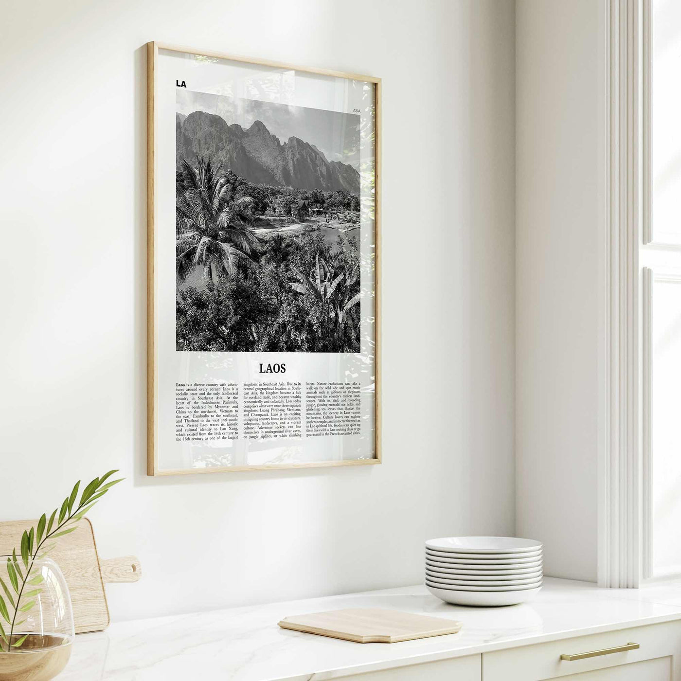 Laos Print Black and White No 2, Laos Wall Art, Laos Poster, Laos Photo, Laos Wall Decor, Lāo, Lao People's, Vientiane, Asia