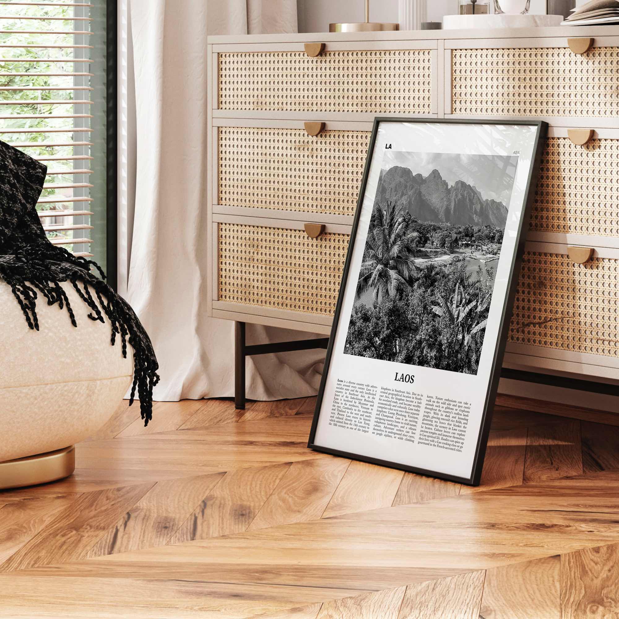 Laos Print Black and White No 2, Laos Wall Art, Laos Poster, Laos Photo, Laos Wall Decor, Lāo, Lao People's, Vientiane, Asia