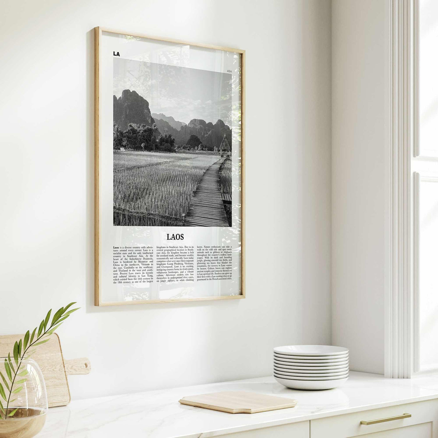 Laos Print Black and White No 3, Laos Wall Art, Laos Poster, Laos Photo, Laos Wall Decor, Lāo, Lao People's, Vientiane, Asia