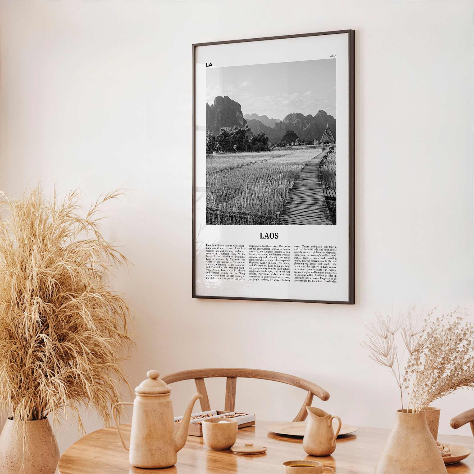 Laos Print Black and White No 3, Laos Wall Art, Laos Poster, Laos Photo, Laos Wall Decor, Lāo, Lao People's, Vientiane, Asia