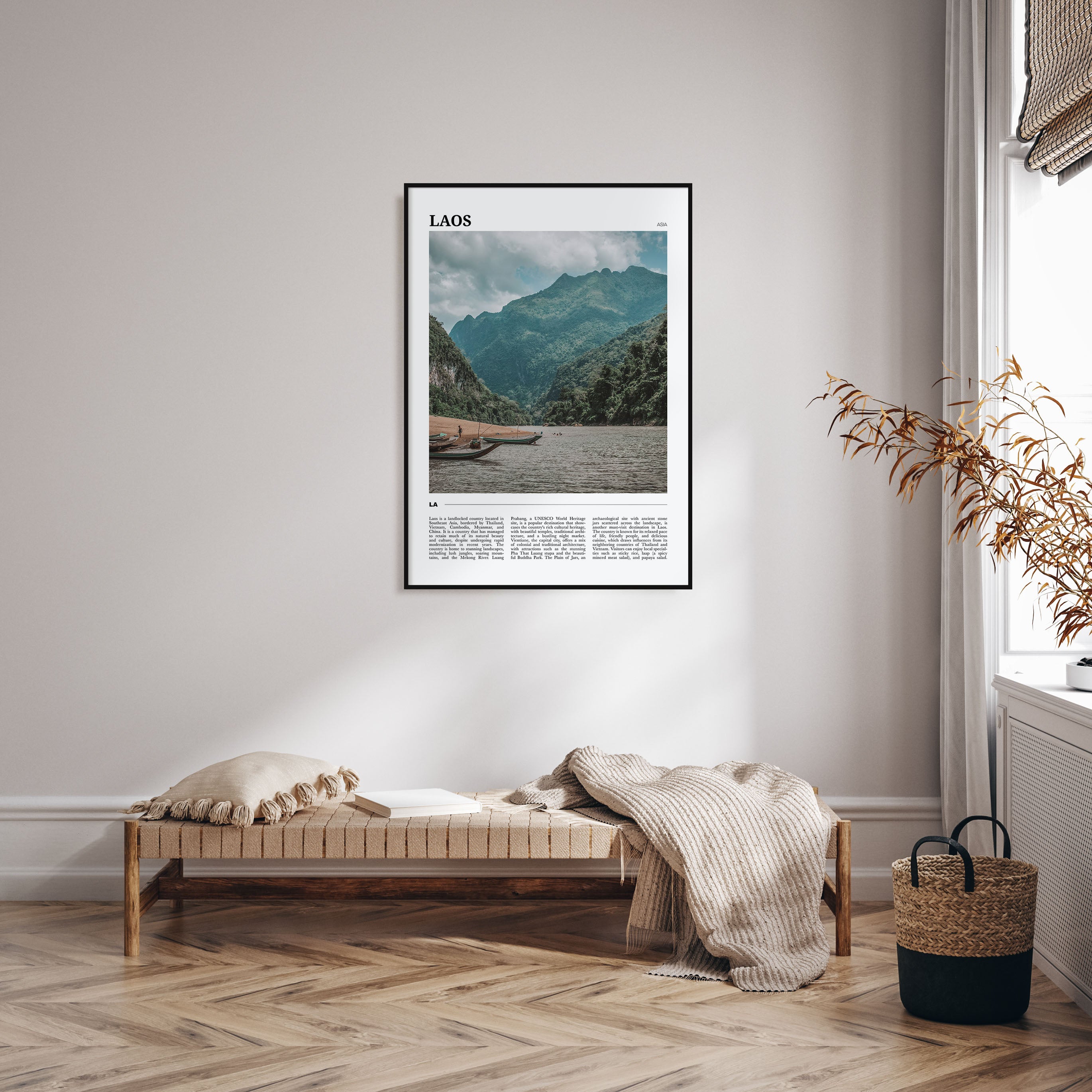 Laos Travel Color Poster