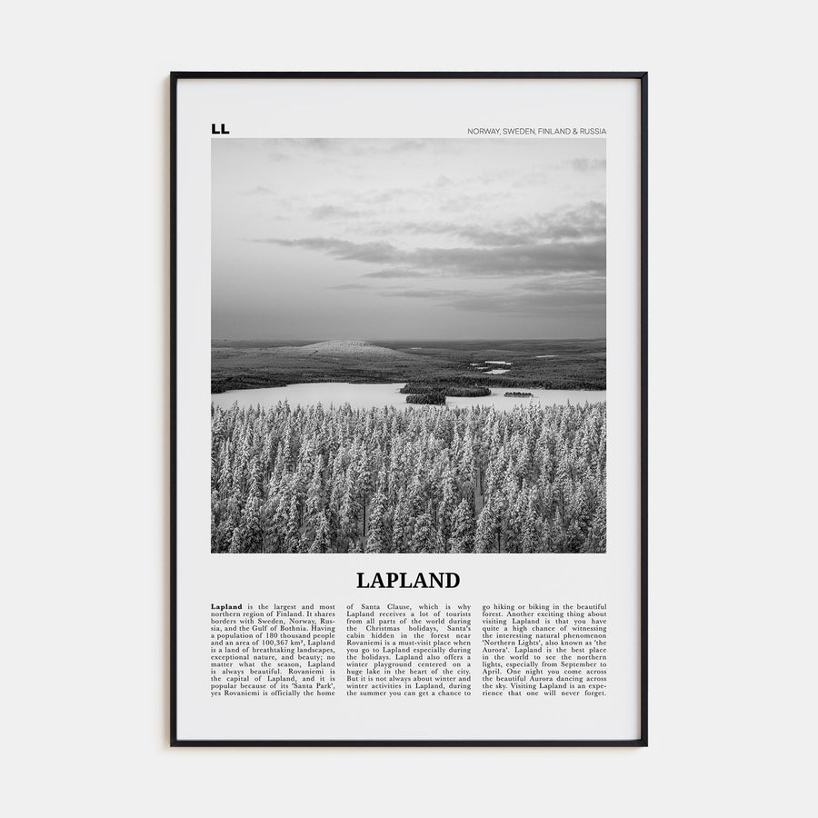 Lapland Travel B&W Poster