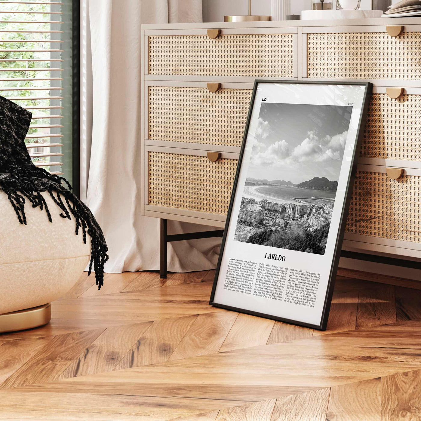 Laredo Print Black and White Spain, Laredo Wall Art, Laredo Poster, Laredo Photo, Laredo Map, Laredo Wall Decor, Spain