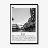 Laredo Print Black and White Texas, Laredo Wall Art, Laredo Poster, Laredo Photo, Laredo Wall Décor, Laredo Map, Texas, USA