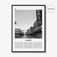Laredo Print Black and White Texas, Laredo Wall Art, Laredo Poster, Laredo Photo, Laredo Wall Décor, Laredo Map, Texas, USA