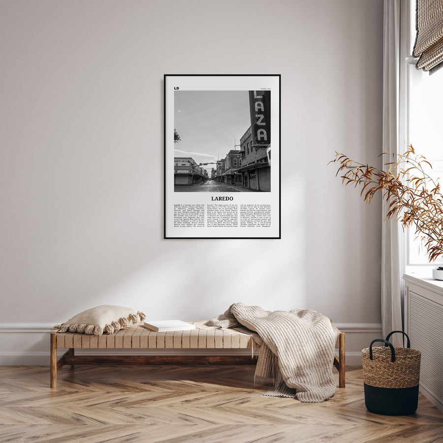 Laredo, Texas Travel B&W Poster