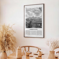 Larimer County Print Black and White, Larimer County Wall Art, Larimer County Poster, Larimer Photo, Larimer Wall Décor, Larimer County Map