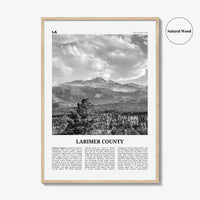 Larimer County Print Black and White, Larimer County Wall Art, Larimer County Poster, Larimer Photo, Larimer Wall Décor, Larimer County Map