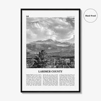 Larimer County Print Black and White, Larimer County Wall Art, Larimer County Poster, Larimer Photo, Larimer Wall Décor, Larimer County Map