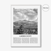Larimer County Print Black and White, Larimer County Wall Art, Larimer County Poster, Larimer Photo, Larimer Wall Décor, Larimer County Map