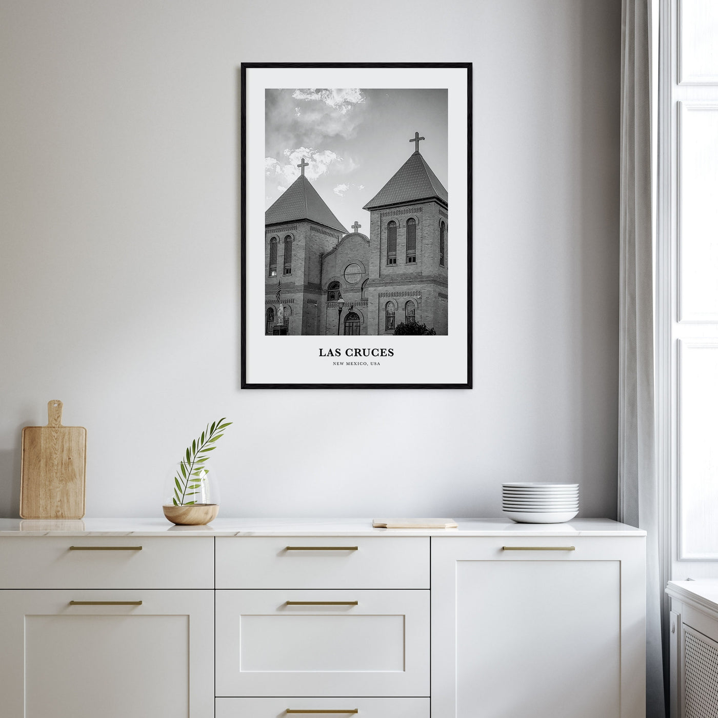 Las Cruces Portrait B&W Poster