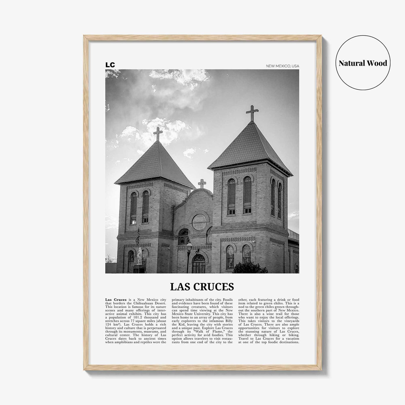Las Cruces Print Black and White, Las Cruces Wall Art, Las Cruces Poster, Las Cruces Photo, Las Cruces Wall Décor, New Mexico, USA