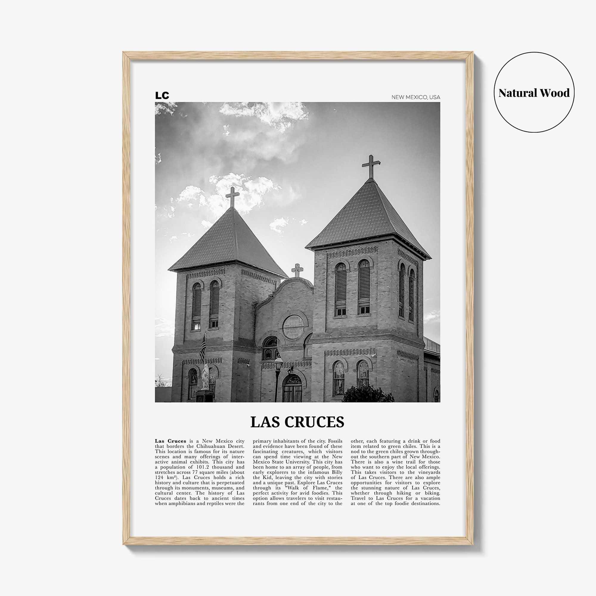 Las Cruces Print Black and White, Las Cruces Wall Art, Las Cruces Poster, Las Cruces Photo, Las Cruces Wall Décor, New Mexico, USA