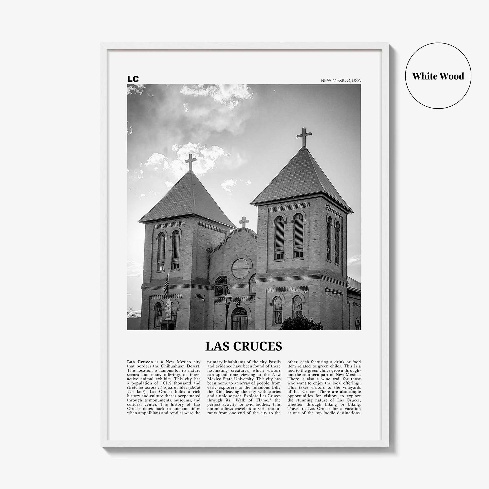 Las Cruces Print Black and White, Las Cruces Wall Art, Las Cruces Poster, Las Cruces Photo, Las Cruces Wall Décor, New Mexico, USA