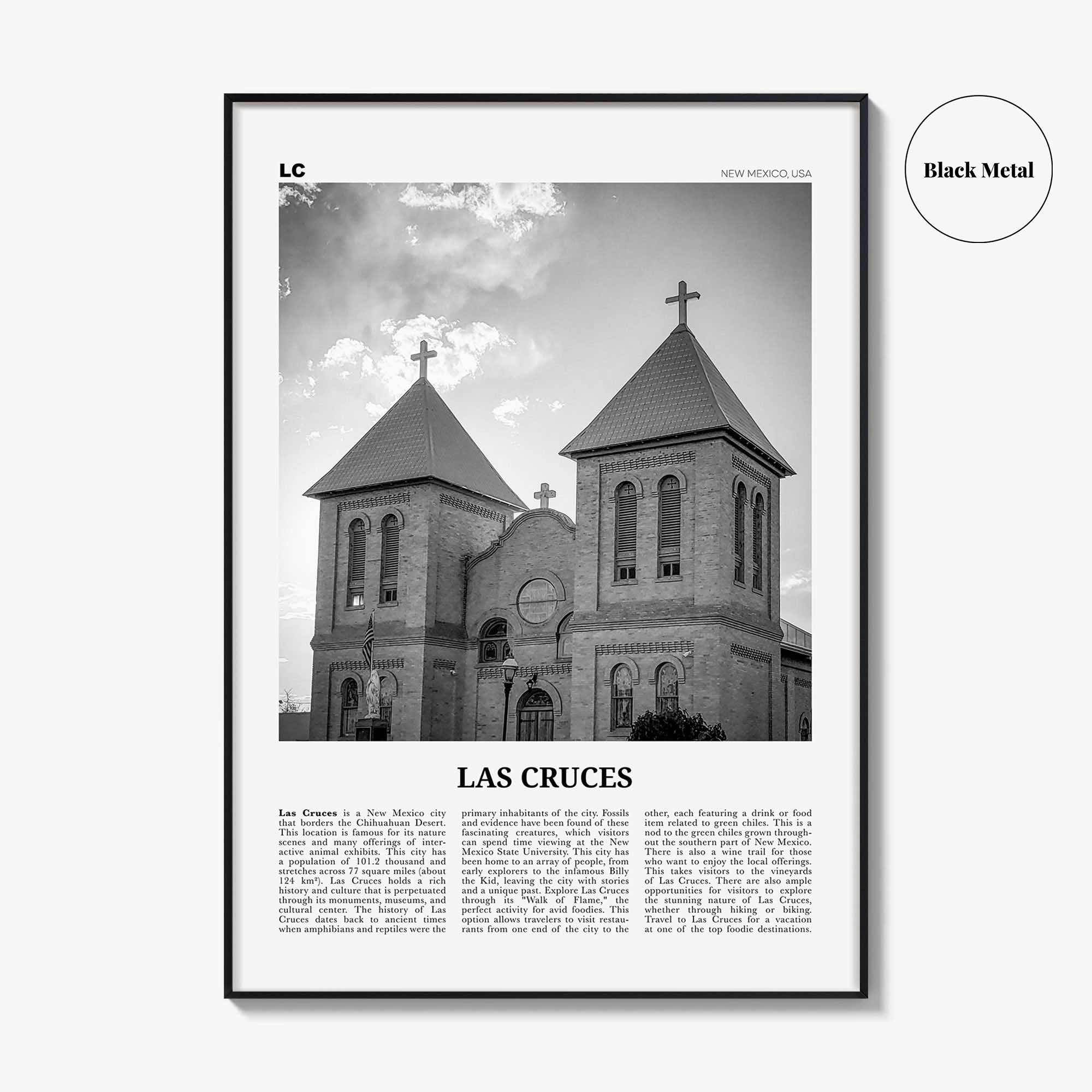 Las Cruces Print Black and White, Las Cruces Wall Art, Las Cruces Poster, Las Cruces Photo, Las Cruces Wall Décor, New Mexico, USA