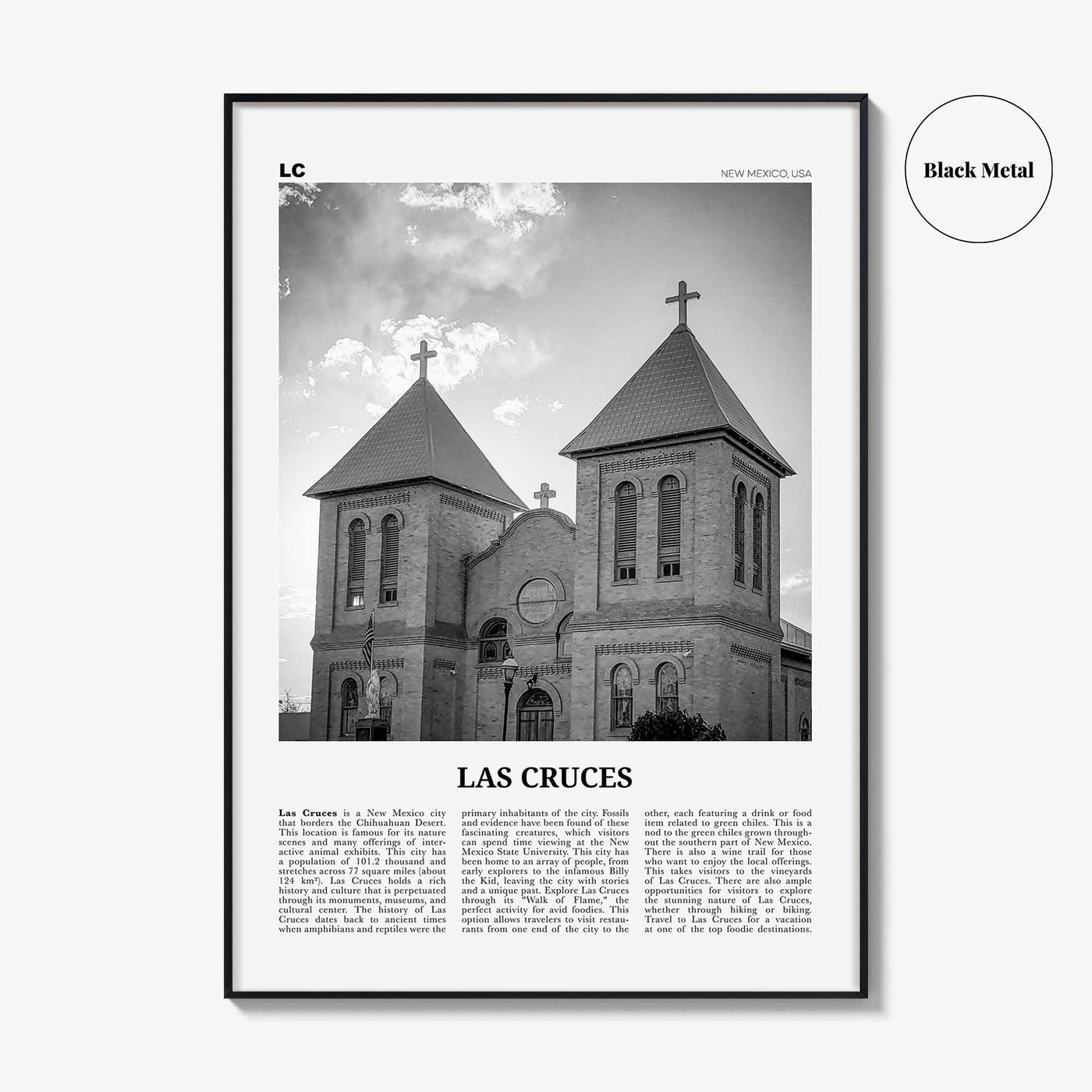 Las Cruces Print Black and White, Las Cruces Wall Art, Las Cruces Poster, Las Cruces Photo, Las Cruces Wall Décor, New Mexico, USA