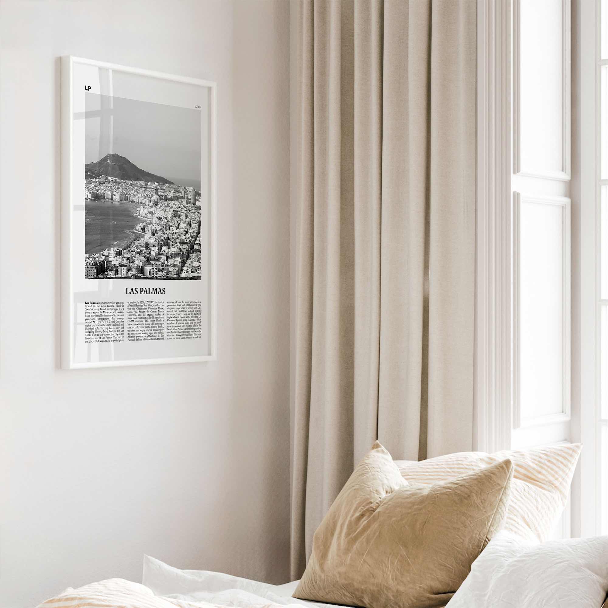 Las Palmas Print Black and White, Las Palmas Wall Art, Las Palmas Poster, Las Palmas Photo, Las Palmas Décor, Gran Canaria, Spain, España