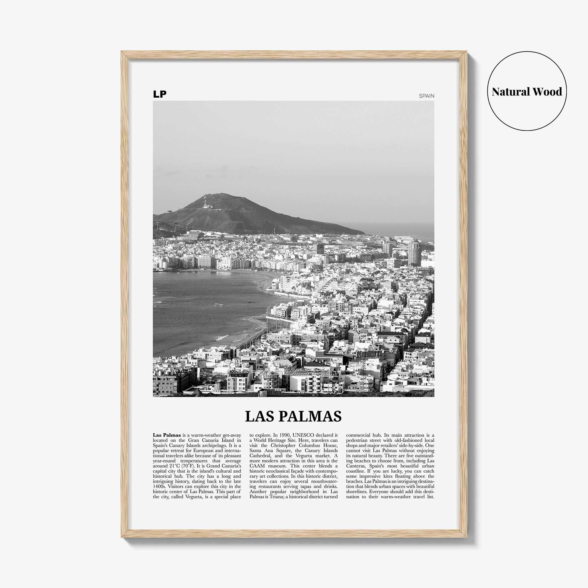 Las Palmas Print Black and White, Las Palmas Wall Art, Las Palmas Poster, Las Palmas Photo, Las Palmas Décor, Gran Canaria, Spain, España