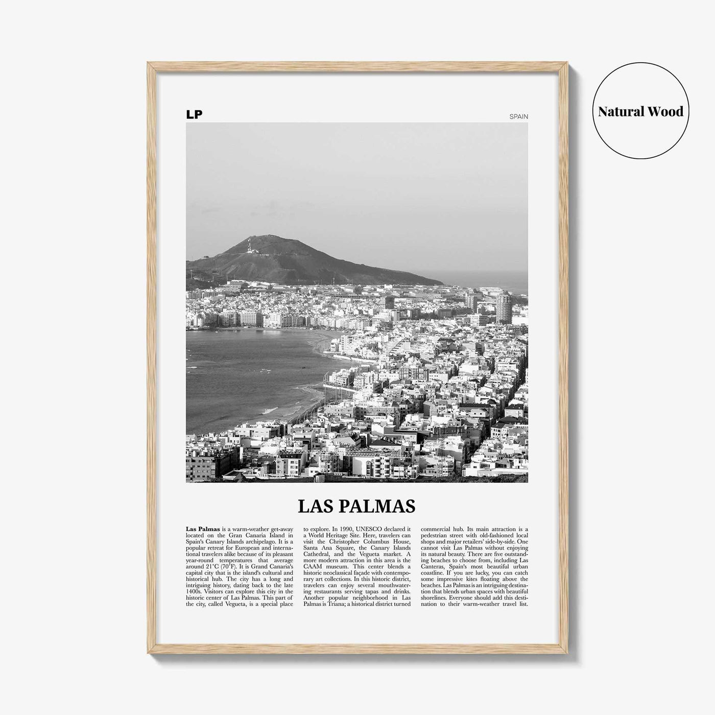 Las Palmas Print Black and White, Las Palmas Wall Art, Las Palmas Poster, Las Palmas Photo, Las Palmas Décor, Gran Canaria, Spain, España