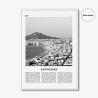 Las Palmas Print Black and White, Las Palmas Wall Art, Las Palmas Poster, Las Palmas Photo, Las Palmas Décor, Gran Canaria, Spain, España