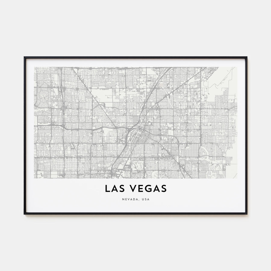 Las Vegas Map Landscape Poster