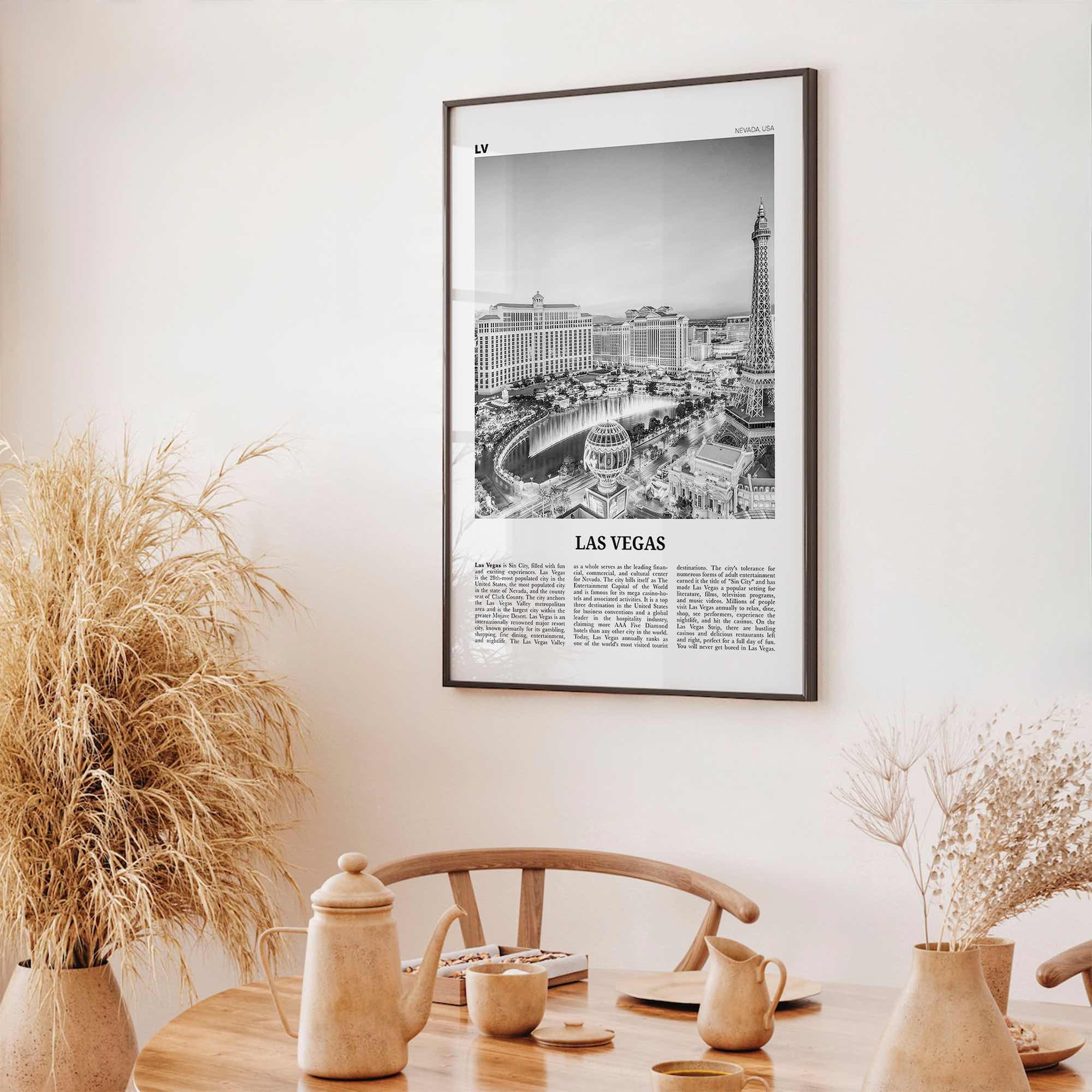 Las Vegas Print Black and White No 1, Las Vegas Wall Art, Las Vegas Poster, Las Vegas Photo, Bellagio, Nevada, USA, United States