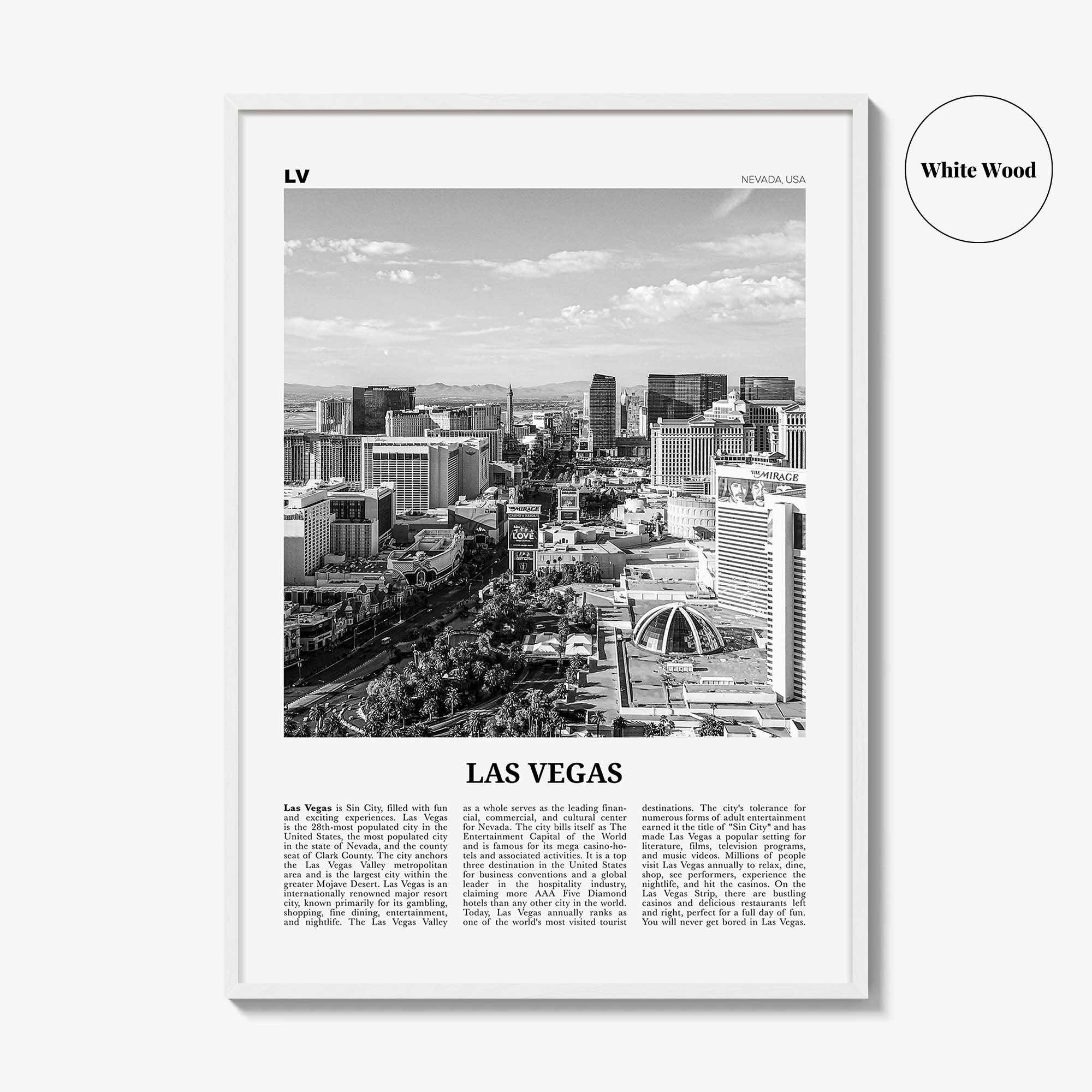 Las Vegas Print Black and White No 2, Las Vegas Wall Art, Las Vegas Poster, Las Vegas Photo, Bellagio, Nevada, USA, United States