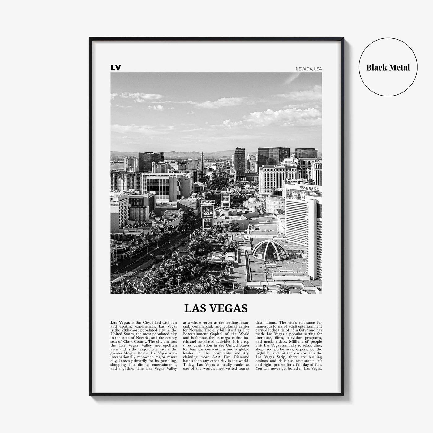 Las Vegas Print Black and White No 2, Las Vegas Wall Art, Las Vegas Poster, Las Vegas Photo, Bellagio, Nevada, USA, United States