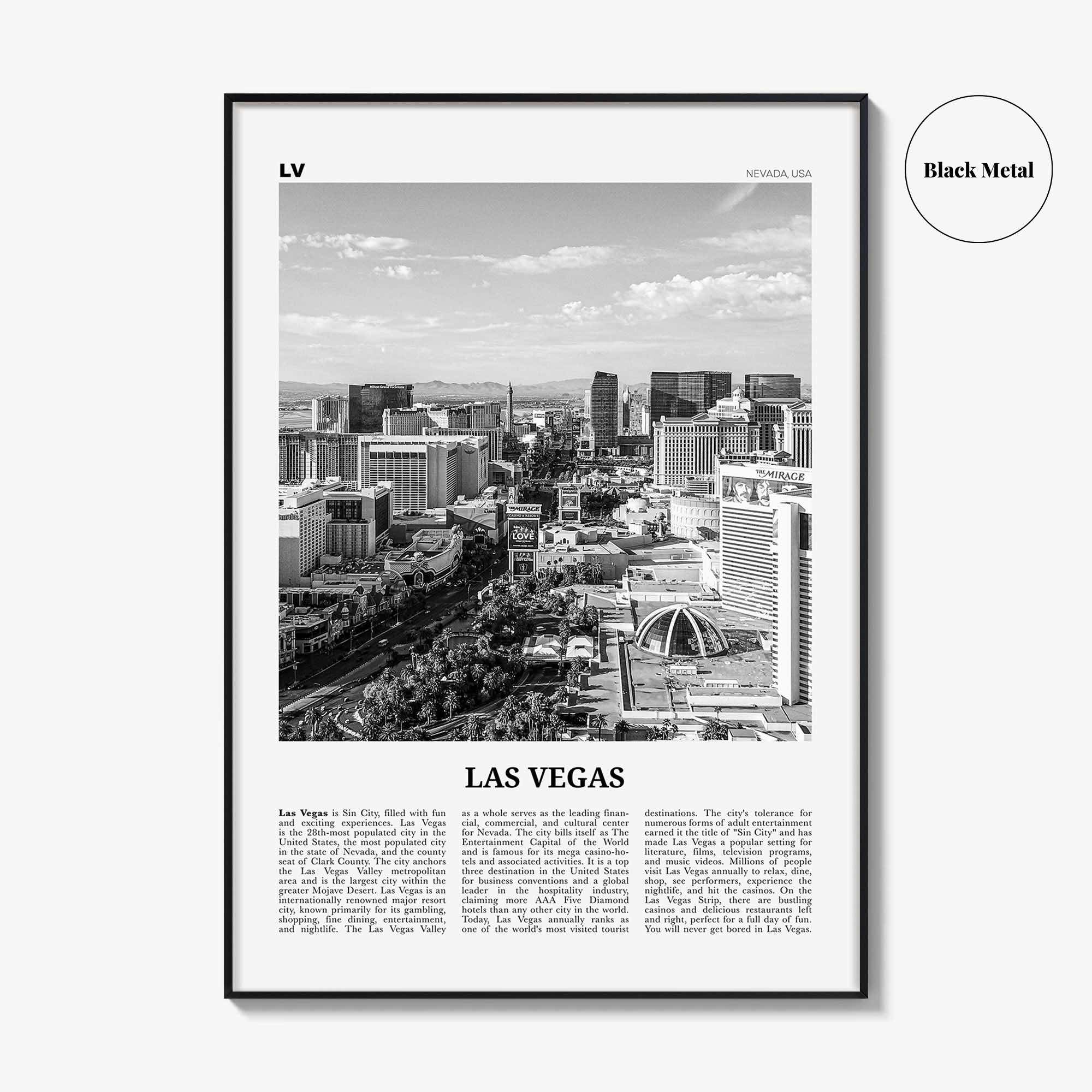 Las Vegas Print Black and White No 2, Las Vegas Wall Art, Las Vegas Poster, Las Vegas Photo, Bellagio, Nevada, USA, United States