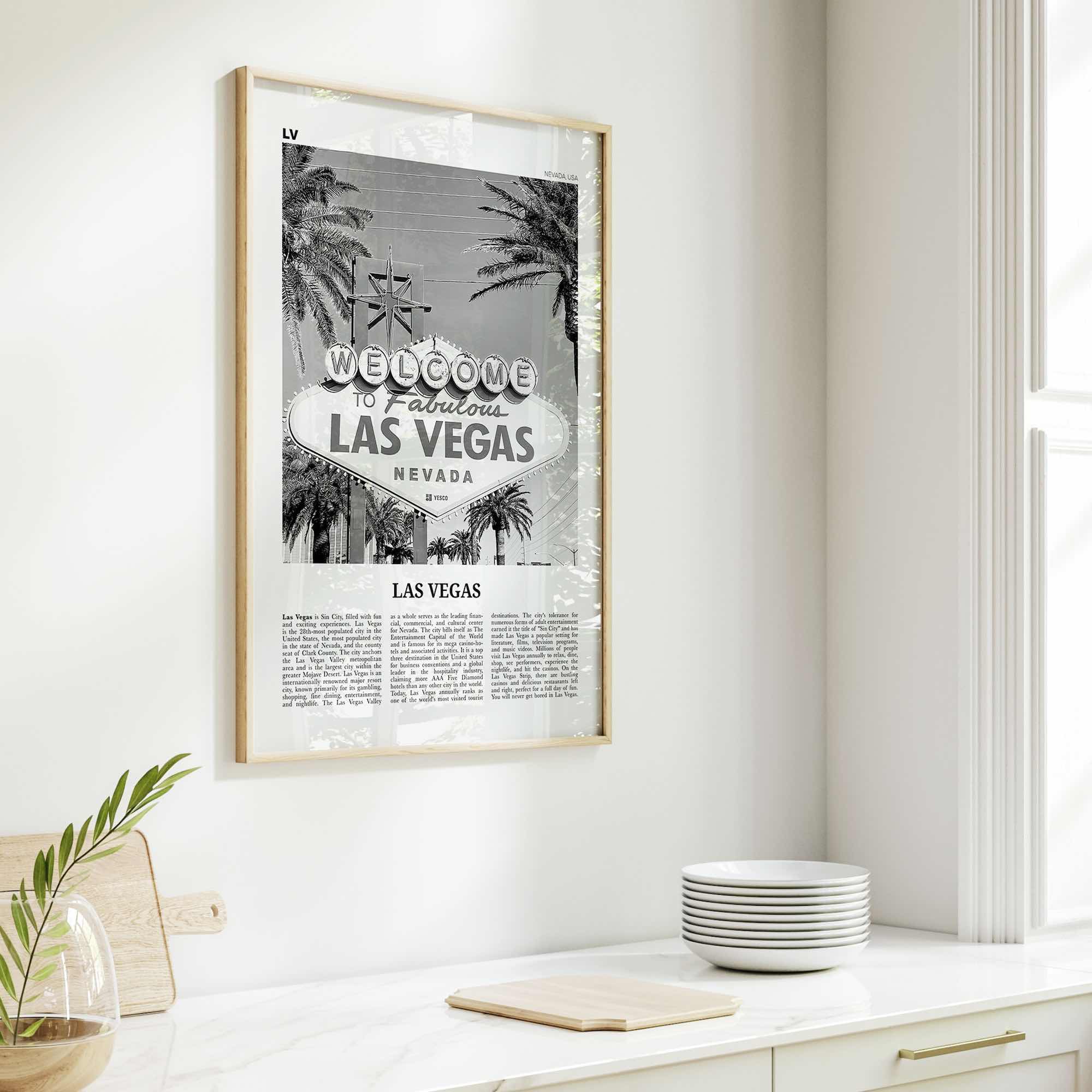 Las Vegas Print Black and White No 3, Las Vegas Wall Art, Las Vegas Poster, Las Vegas Photo, Bellagio, Nevada, USA, United States