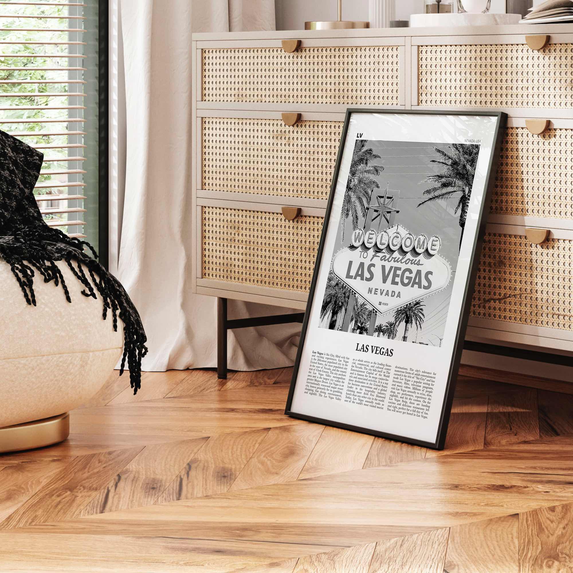 Las Vegas Print Black and White No 3, Las Vegas Wall Art, Las Vegas Poster, Las Vegas Photo, Bellagio, Nevada, USA, United States