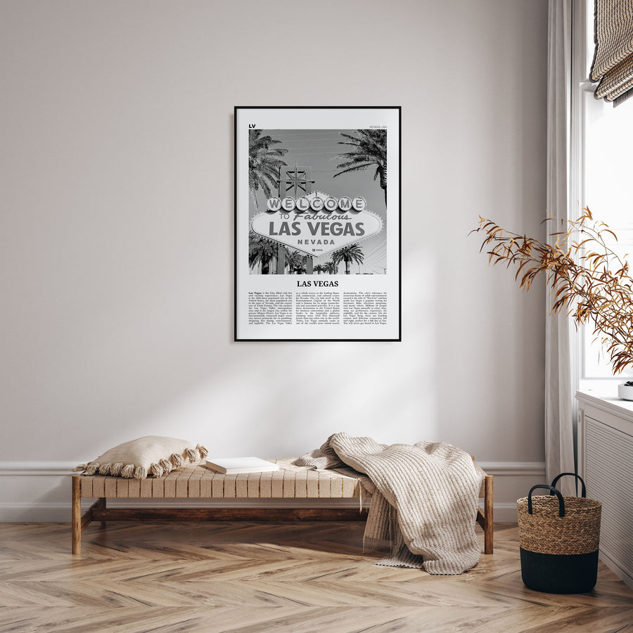 Las Vegas Travel B&W No 3 Poster