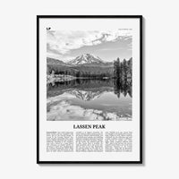 Lassen Peak Print Black and White, Lassen Peak Wall Art, Lassen Peak Poster, Lassen Peak Photo, Lassen Peak Wall Décor, California, USA