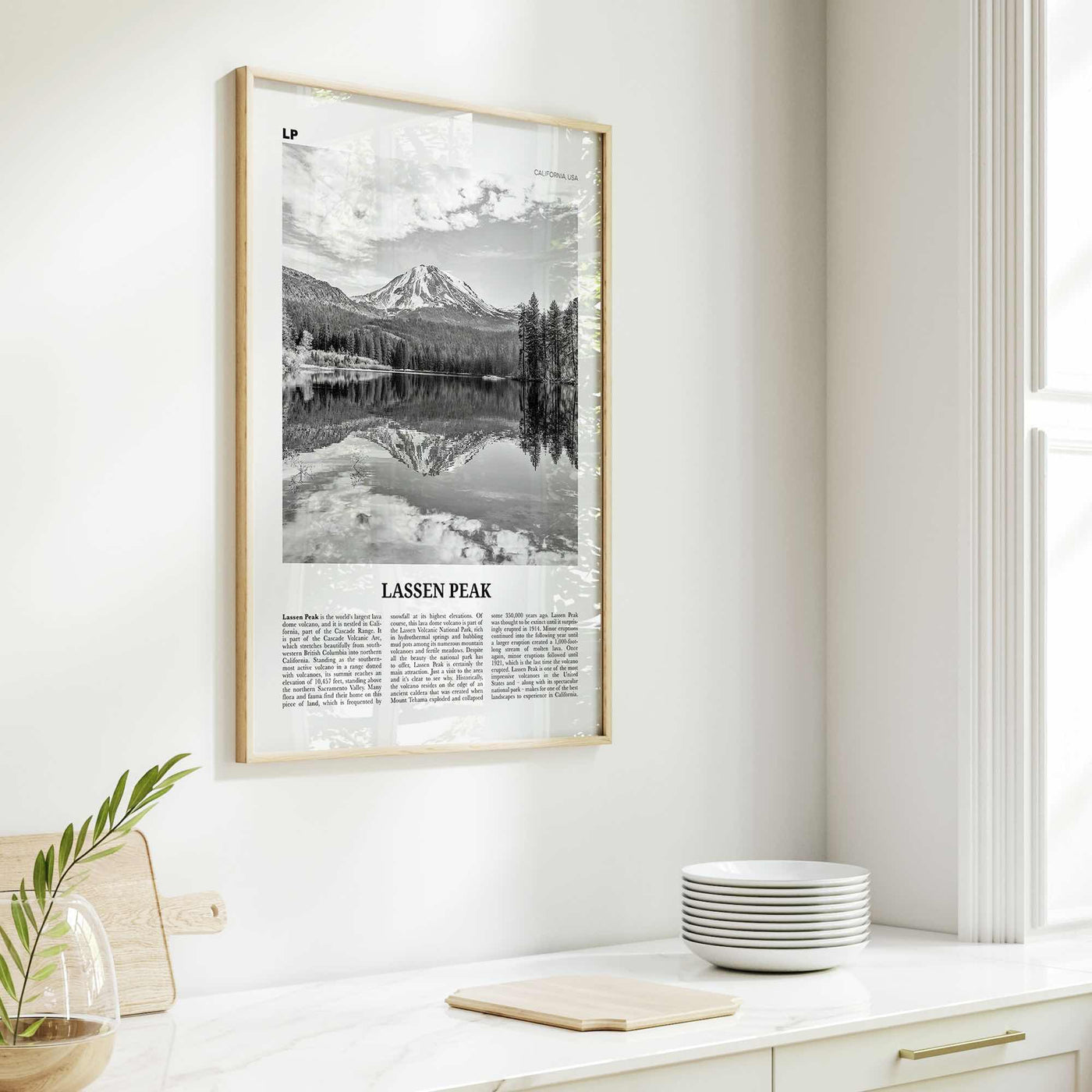 Lassen Peak Print Black and White, Lassen Peak Wall Art, Lassen Peak Poster, Lassen Peak Photo, Lassen Peak Wall Décor, California, USA