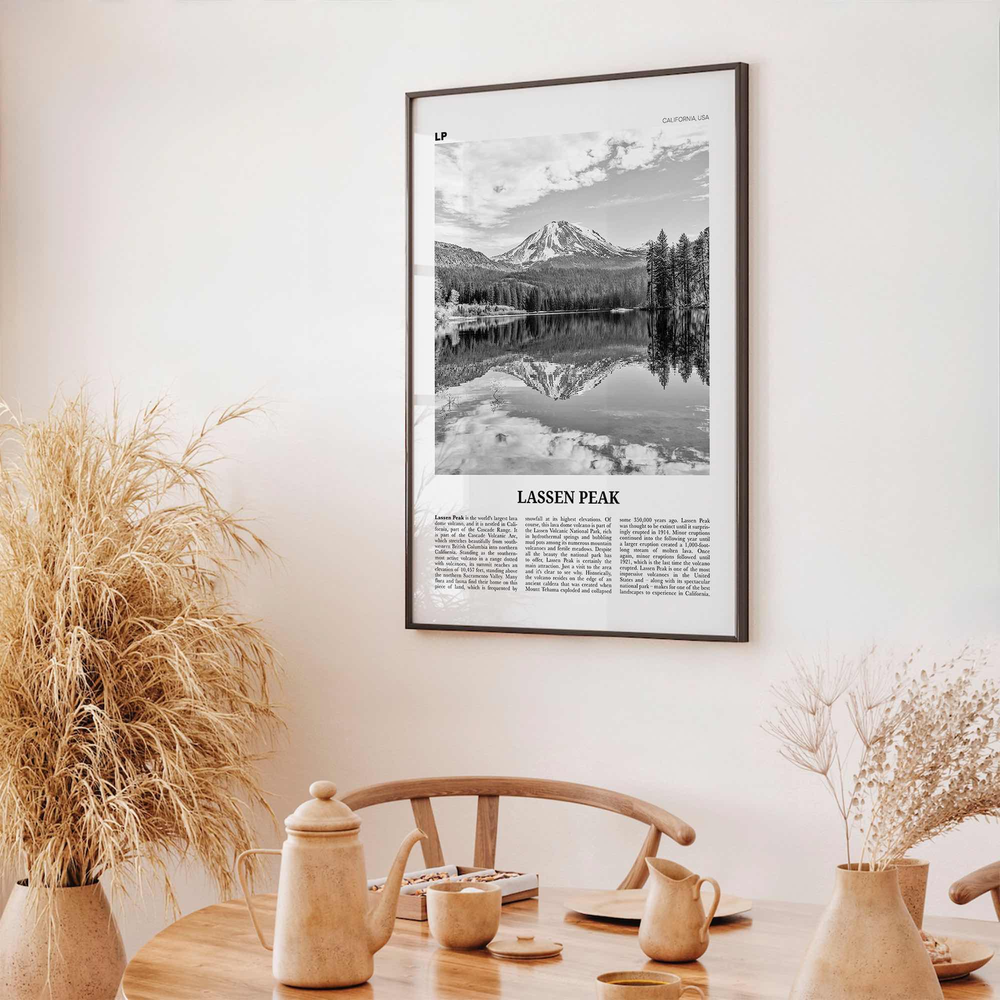 Lassen Peak Print Black and White, Lassen Peak Wall Art, Lassen Peak Poster, Lassen Peak Photo, Lassen Peak Wall Décor, California, USA