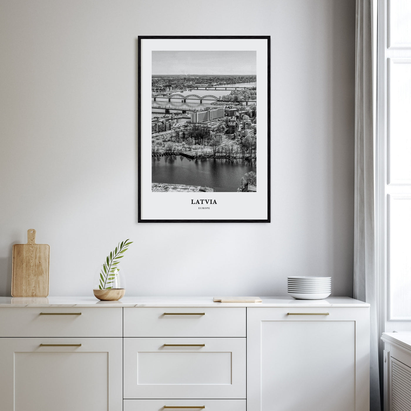 Latvia Portrait B&W Poster