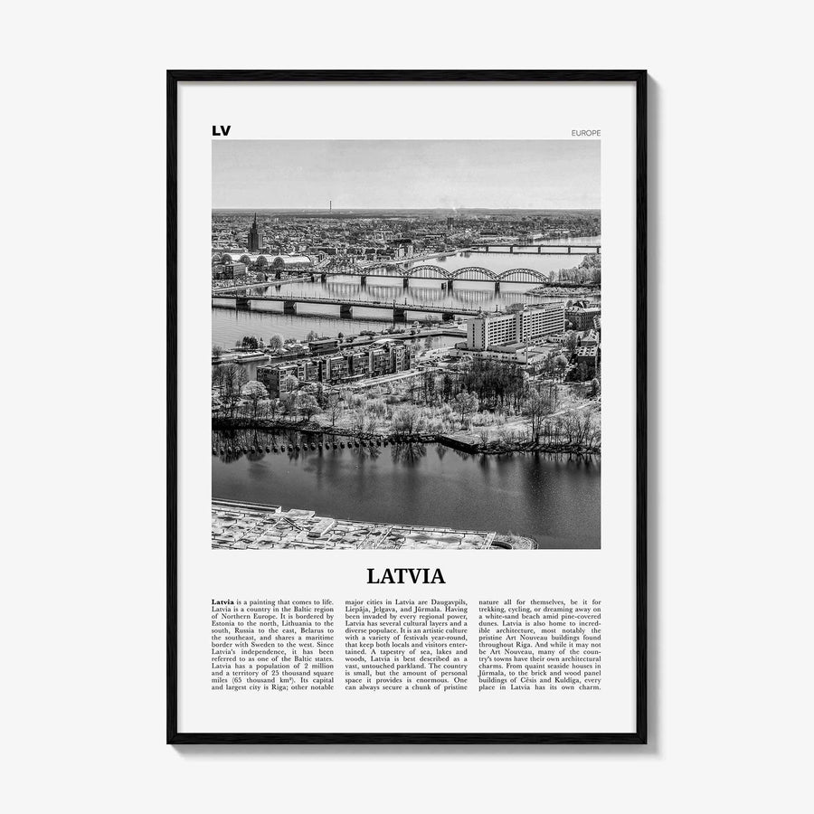 Latvia Print Black and White, Latvia Wall Art, Latvia Poster, Latvia Photo, Latvia Wall Decor, Latvija, Latvijas, Riga, Baltic, Europe