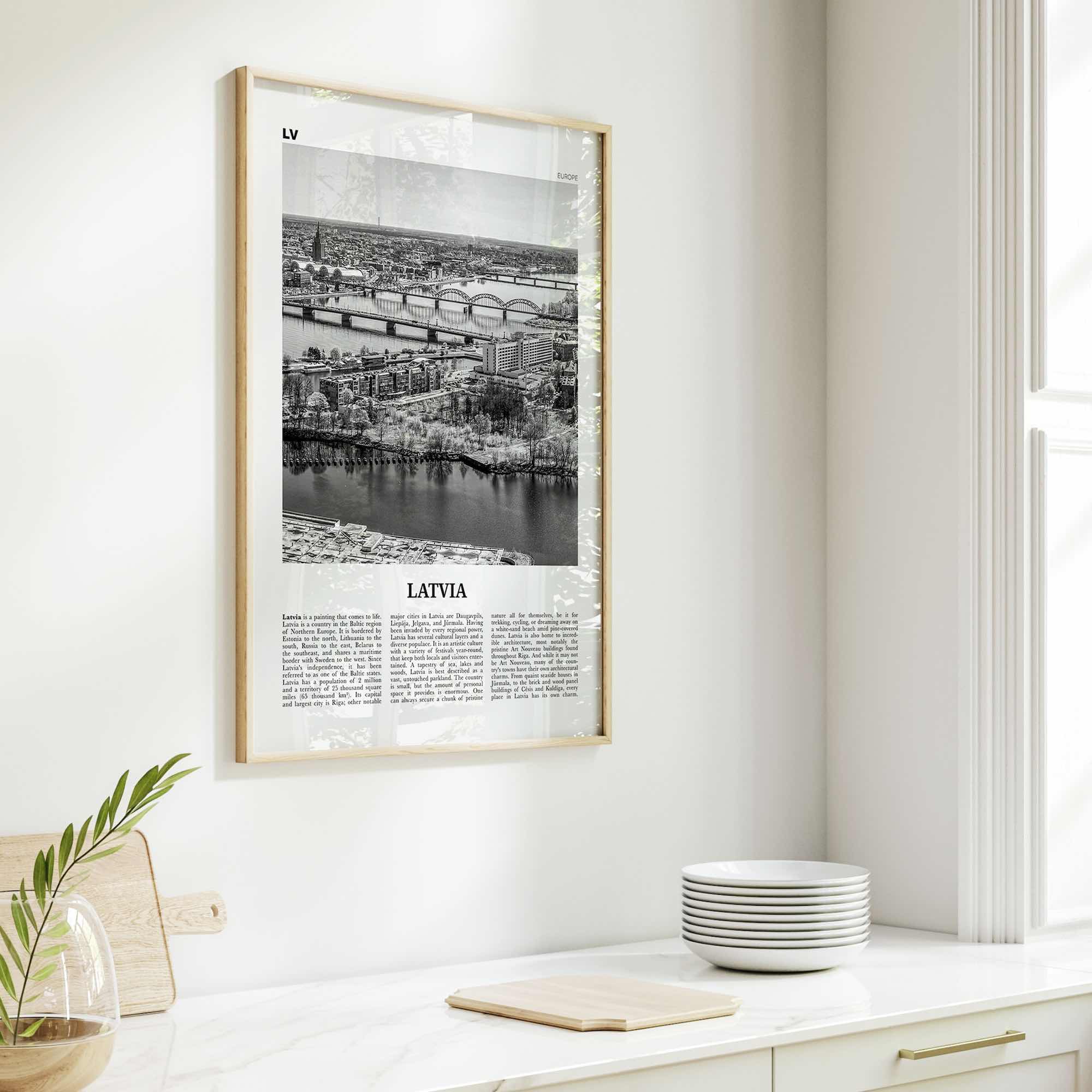 Latvia Print Black and White, Latvia Wall Art, Latvia Poster, Latvia Photo, Latvia Wall Decor, Latvija, Latvijas, Riga, Baltic, Europe