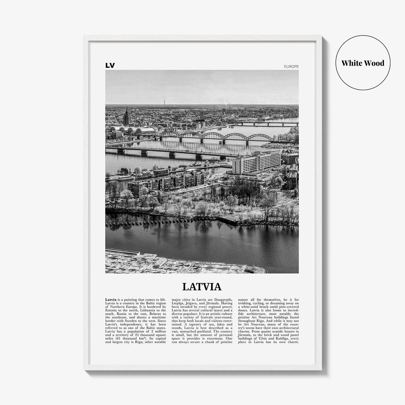 Latvia Print Black and White, Latvia Wall Art, Latvia Poster, Latvia Photo, Latvia Wall Decor, Latvija, Latvijas, Riga, Baltic, Europe