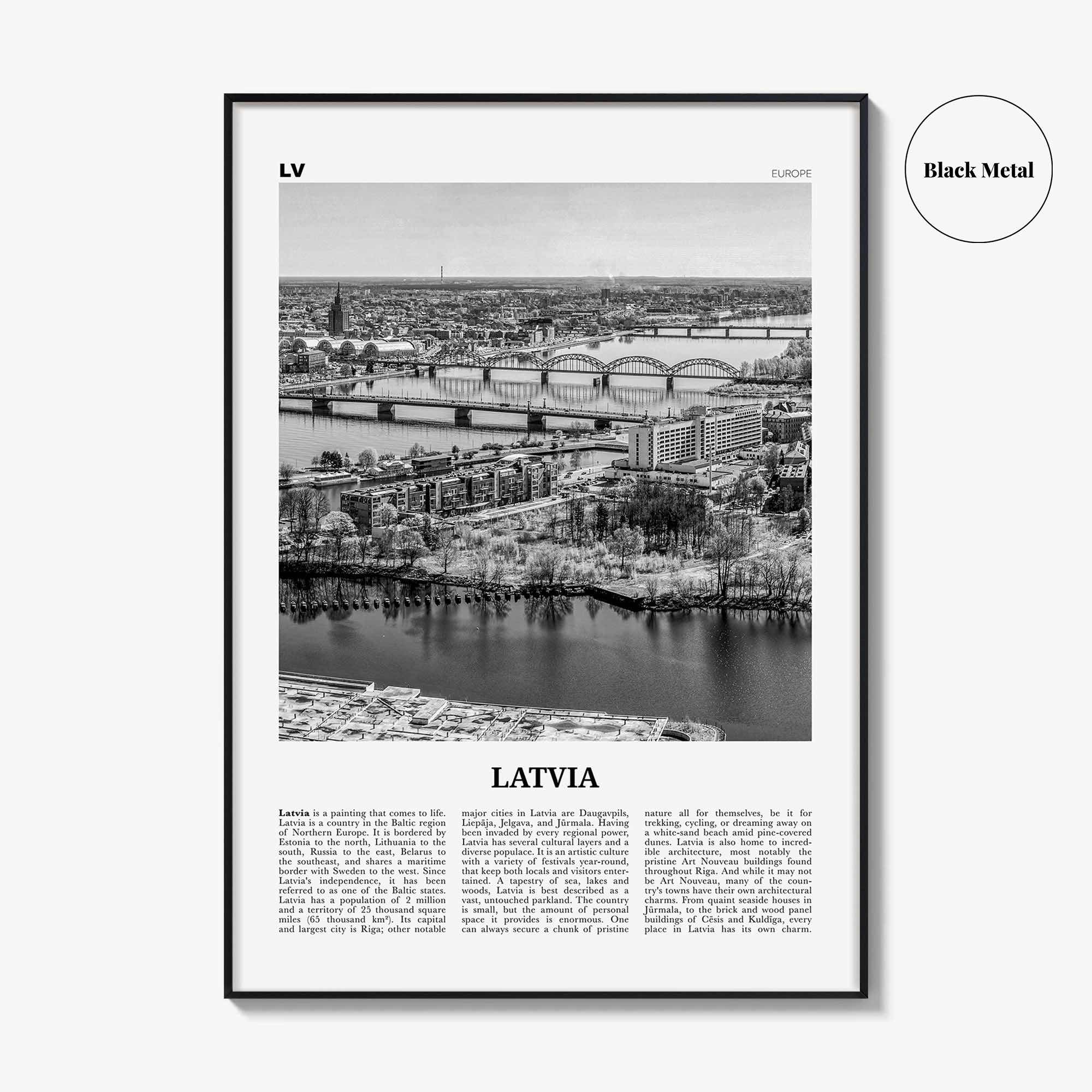 Latvia Print Black and White, Latvia Wall Art, Latvia Poster, Latvia Photo, Latvia Wall Decor, Latvija, Latvijas, Riga, Baltic, Europe