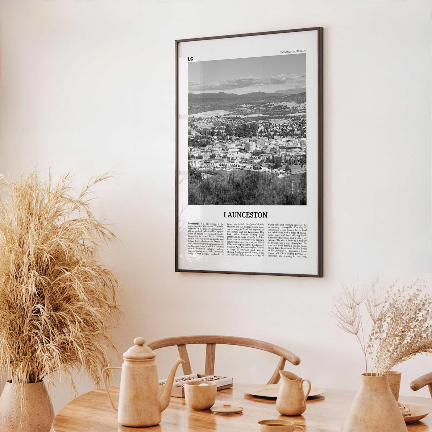 Launceston Print Black and White, Launceston Wall Art, Launceston Poster, Launceston Photo, Launceston Wall Décor, Launceston Map,