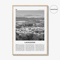 Launceston Print Black and White, Launceston Wall Art, Launceston Poster, Launceston Photo, Launceston Wall Décor, Launceston Map,