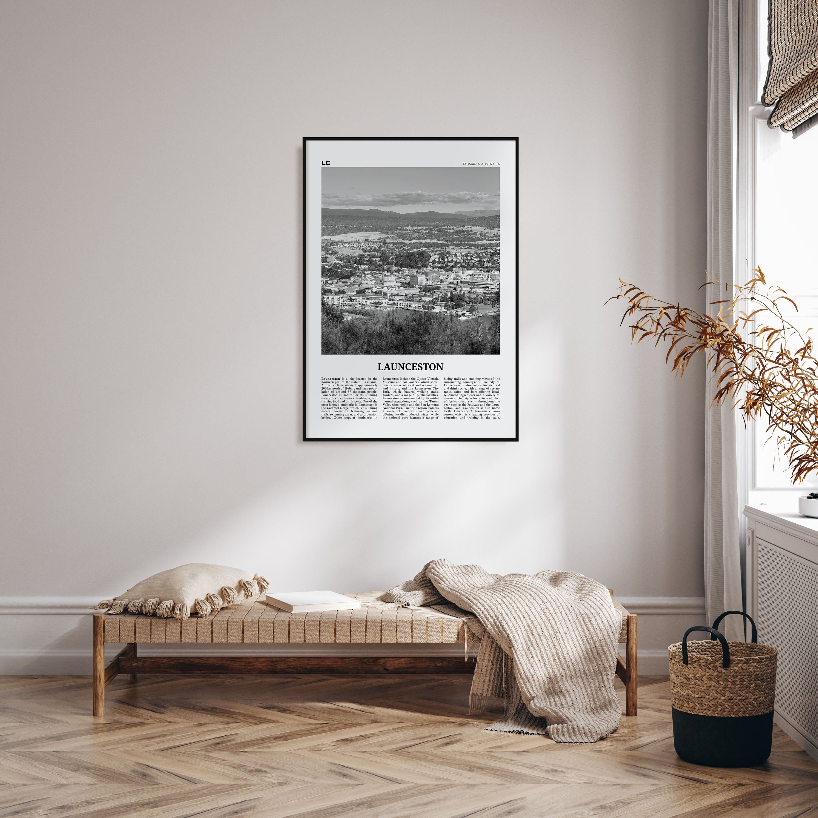 Launceston Travel B&W Poster