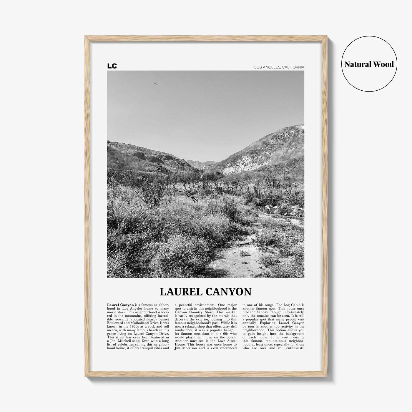 Laurel Canyon Print Black and White, Laurel Canyon Wall Art, Laurel Canyon Poster, Laurel Canyon Photo, Los Angeles, California