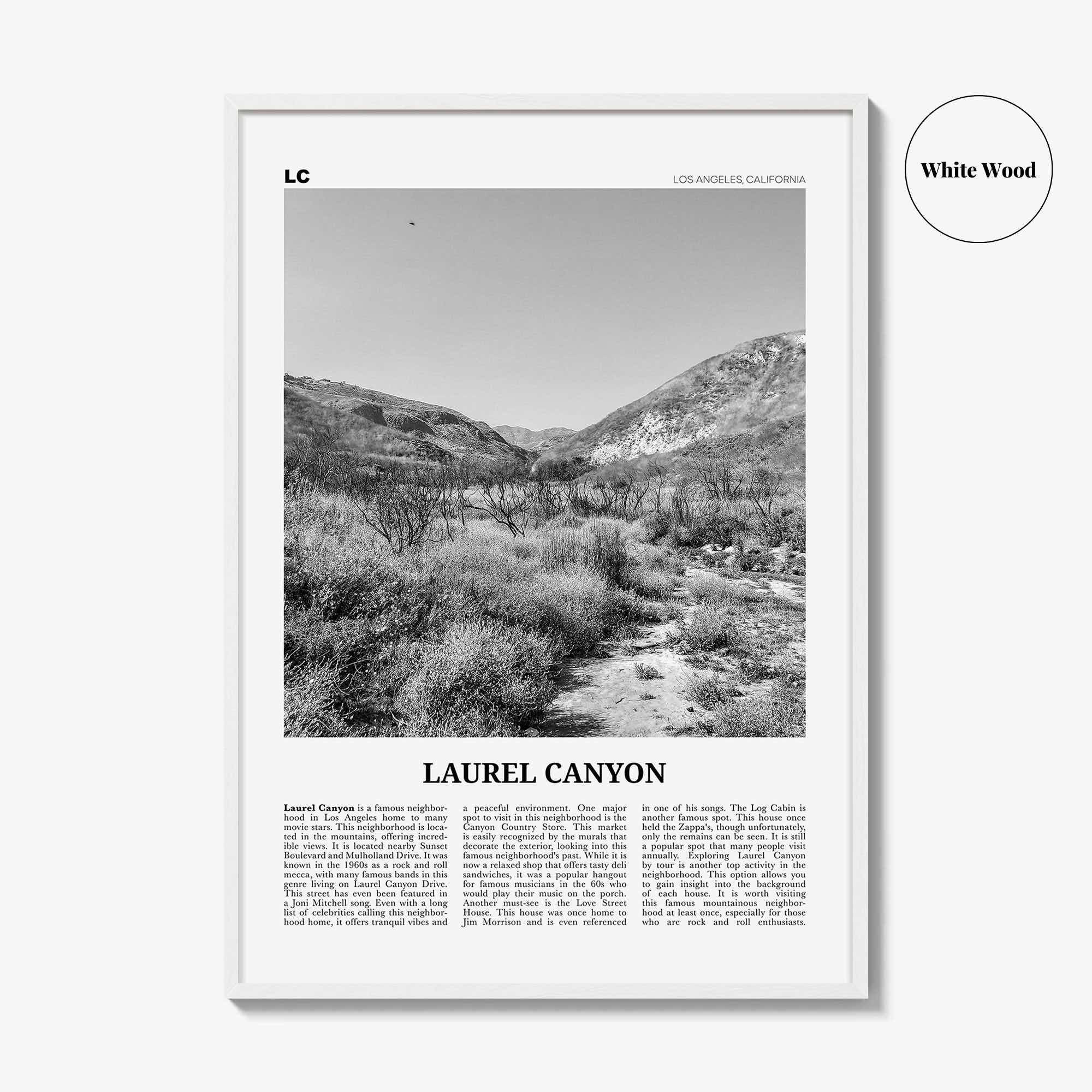 Laurel Canyon Print Black and White, Laurel Canyon Wall Art, Laurel Canyon Poster, Laurel Canyon Photo, Los Angeles, California