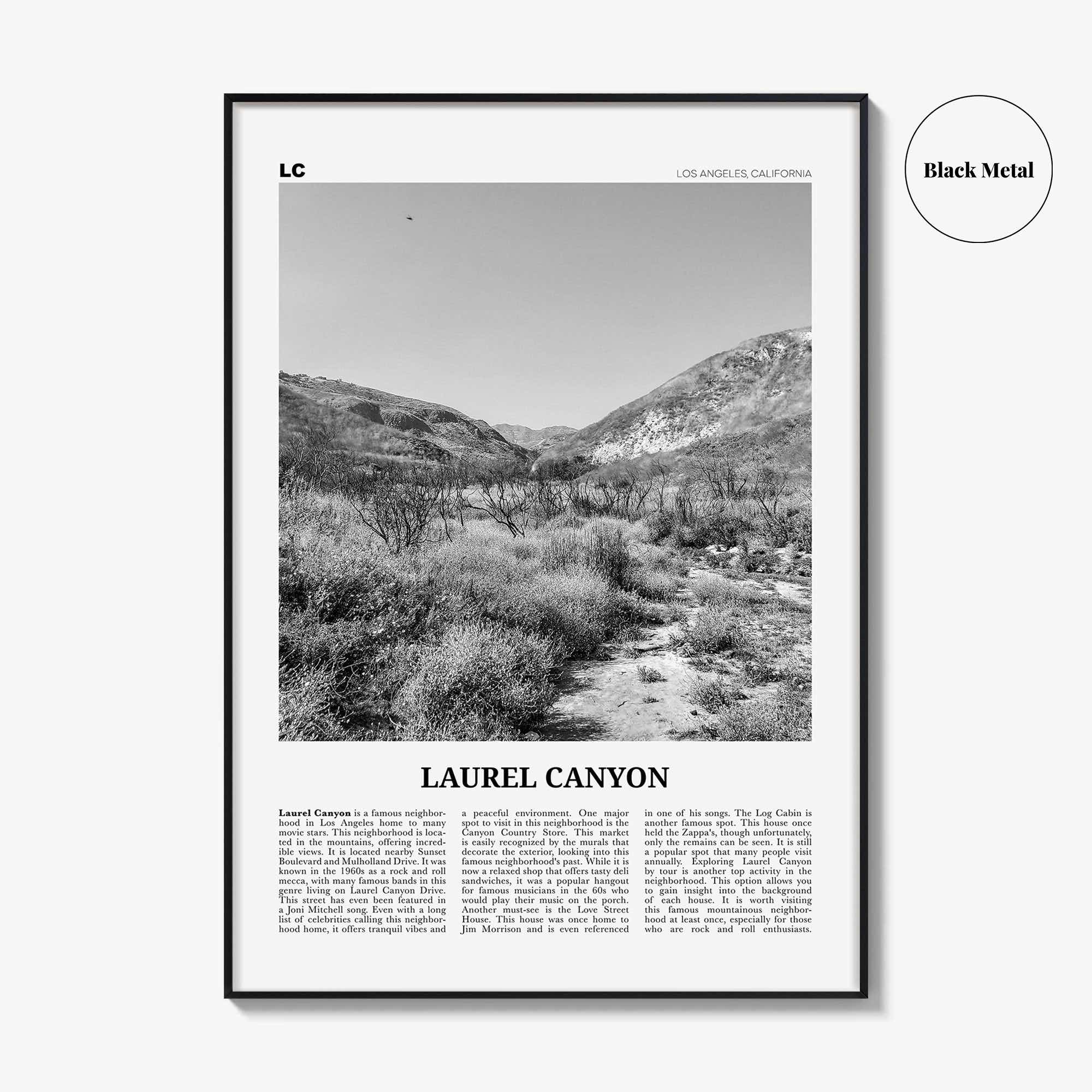 Laurel Canyon Print Black and White, Laurel Canyon Wall Art, Laurel Canyon Poster, Laurel Canyon Photo, Los Angeles, California