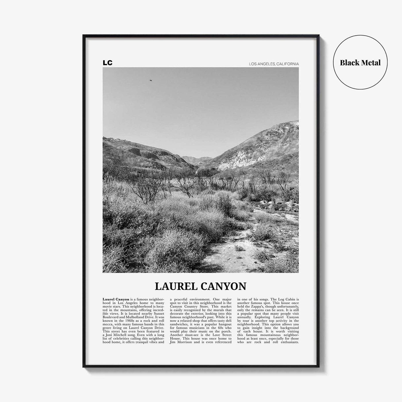 Laurel Canyon Print Black and White, Laurel Canyon Wall Art, Laurel Canyon Poster, Laurel Canyon Photo, Los Angeles, California
