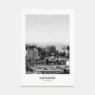 Lausanne Portrait B&W Poster